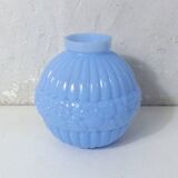 old blue opaline Art Deco ball vase 1920-1930