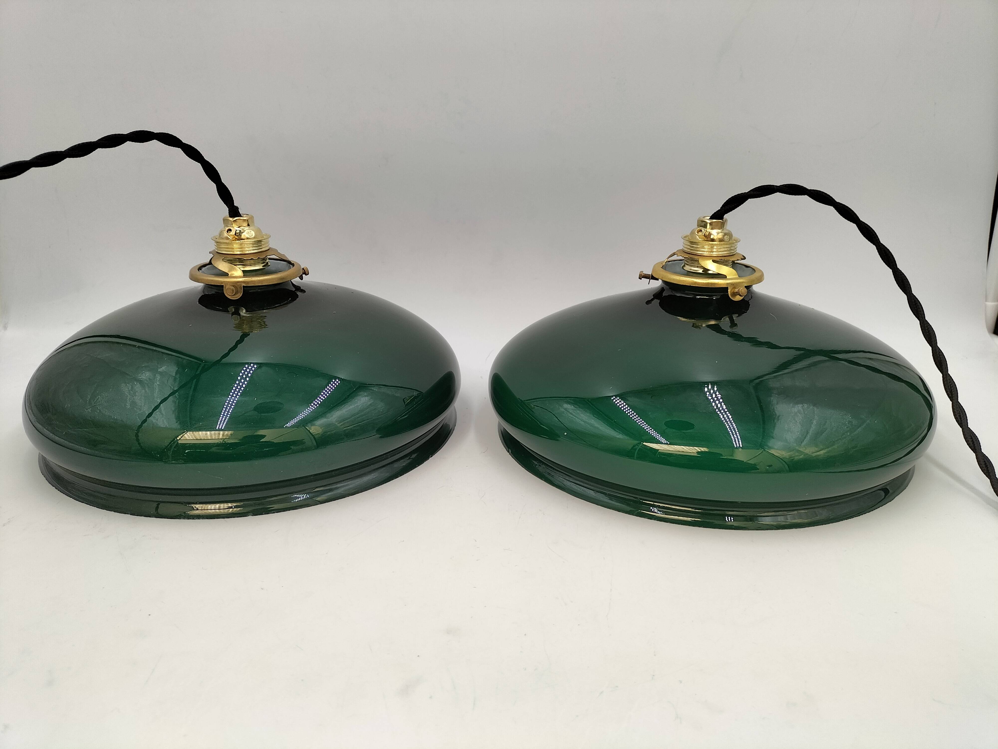 Green opaline pendant lights