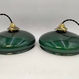 Green opaline pendant lights