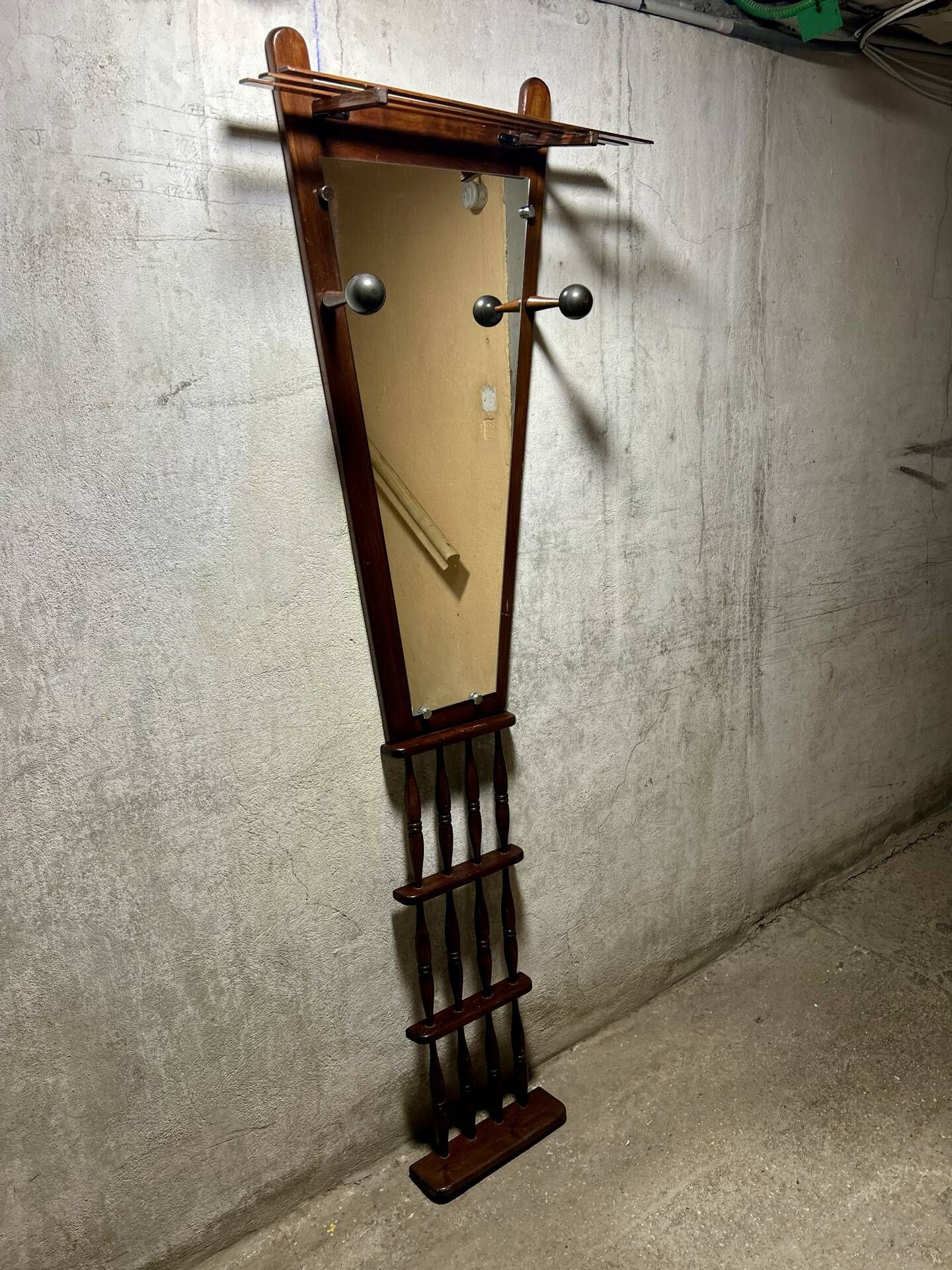 Mid Century mirror coat rack