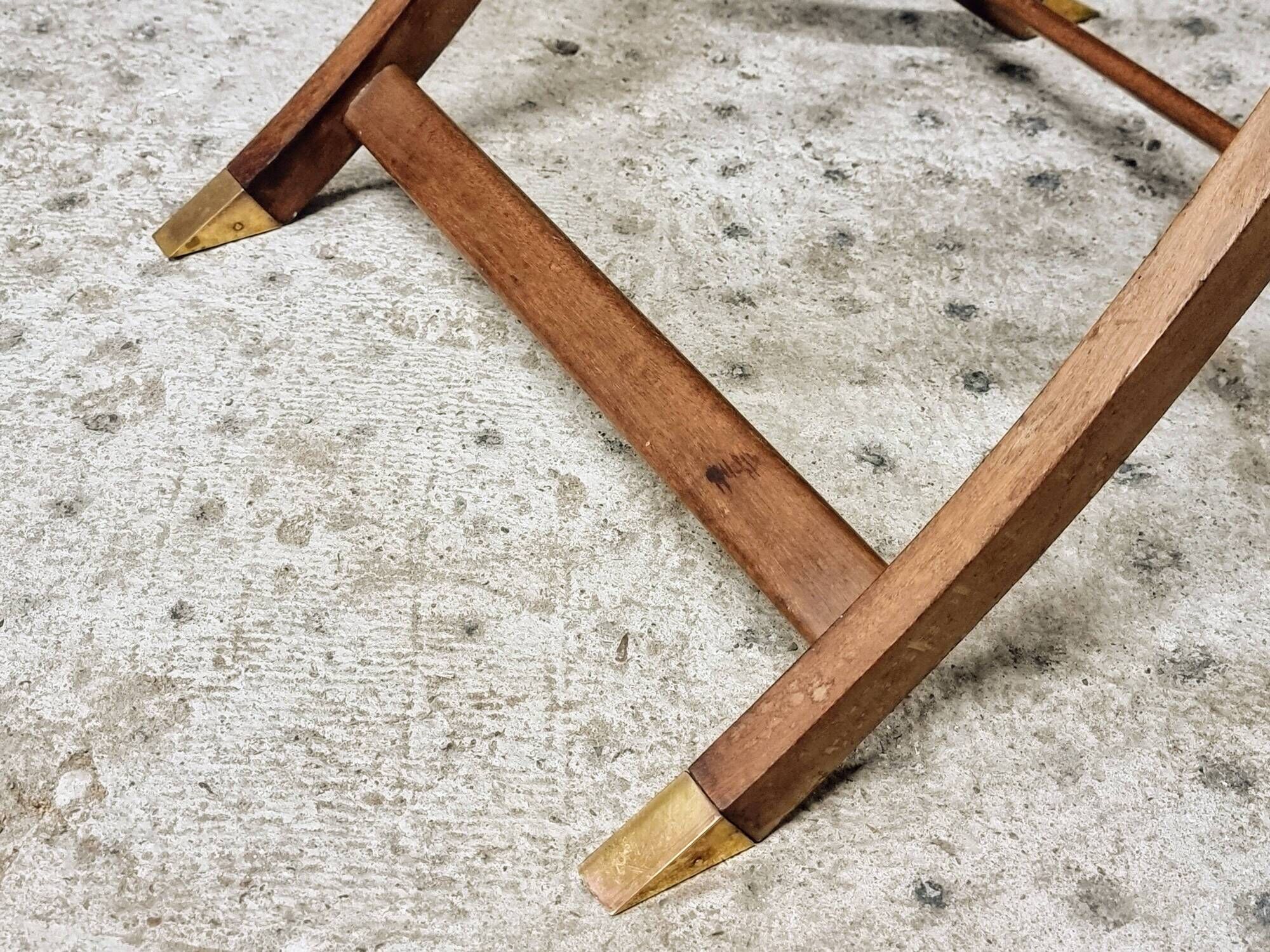Vintage butler tray nautical side table mahogany