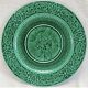 3 fruit plates Sarreguemines majolica shaded enamel Rubelles