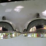 Paire de cloches de service argentée Louis XVI