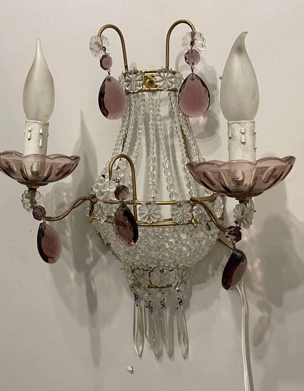 Appliques en perles de verre Ensemble de 2 années 1980