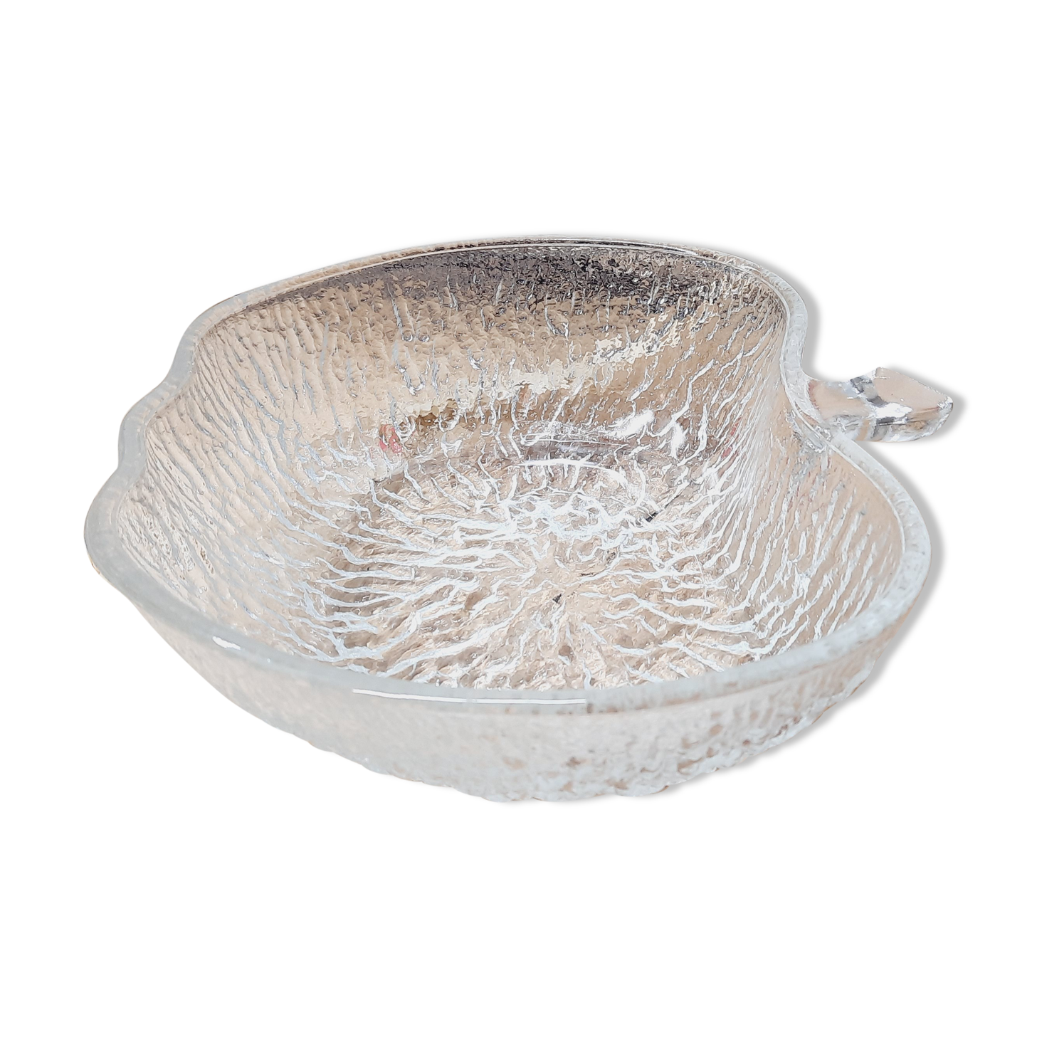 Salad bowl moulded glass apple