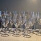 12 glasses - 6 water - 6 wine - Small carved decoration - Period 1900