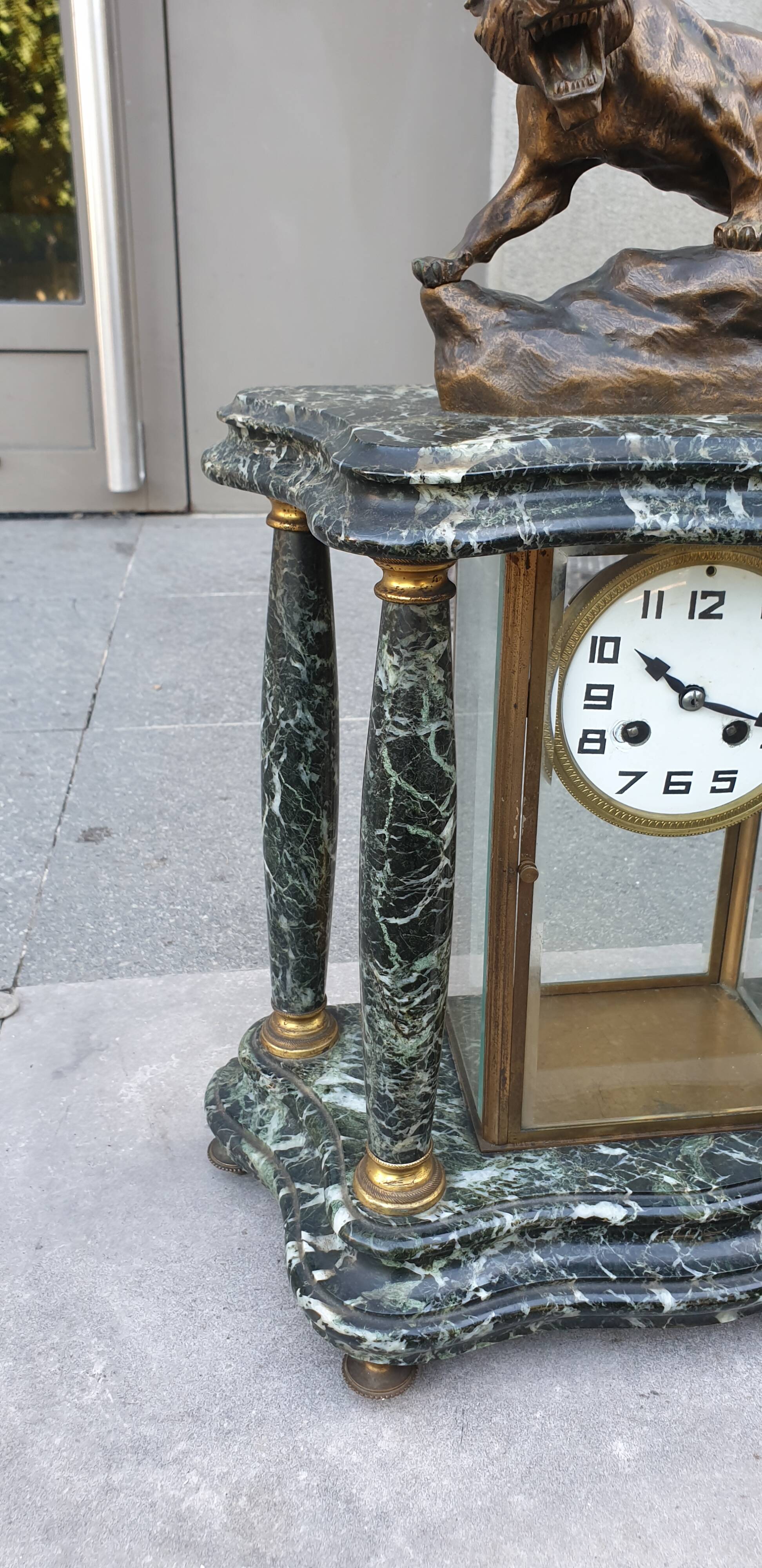 20th century bronze portico and cage clock signed cartier