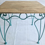 Table en fer forgé et bois