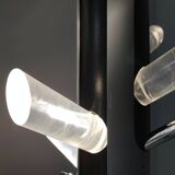 Varnished Iron, Steel and Plexiglass Illuminated Coat Rack, Italy