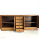 Buffet vintage en rotin et travertin, années 1960