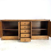 Vintage rattan and travertine sideboard, 1960s