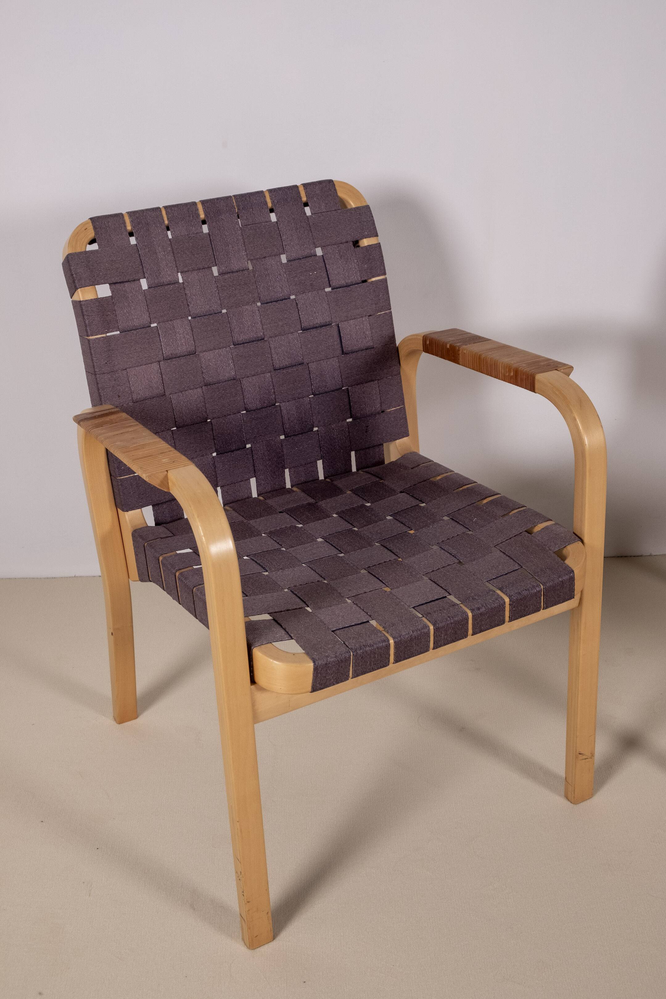 2 fauteuils Alvar Aalto modèle 45, années 1970, Artek Finlande