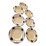 Many faience plates from Digoin Sarguemines, model Efel.