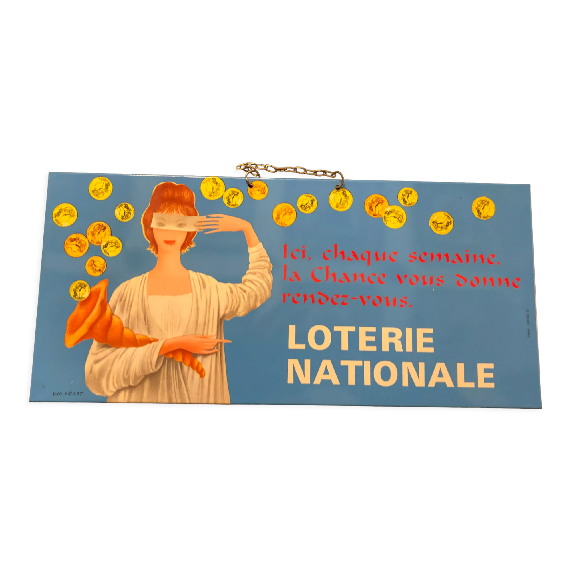 Vintage sheet metal plate - National Lottery