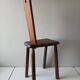 Antique Alpine peasant chair, Stabelle type, made of solid wood – 19th century.