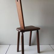Antique Alpine peasant chair, Stabelle type, made of solid wood – 19th century.