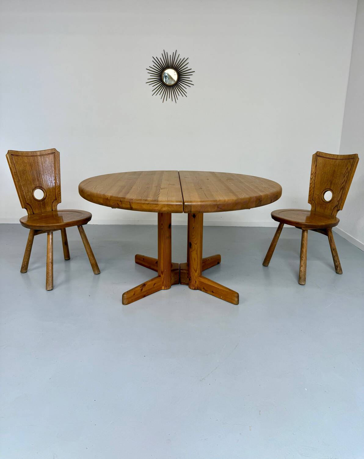 Antique solid pine table, Scandinavian design Rainer Daumiller, 70s