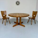 Antique solid pine table, Scandinavian design Rainer Daumiller, 70s