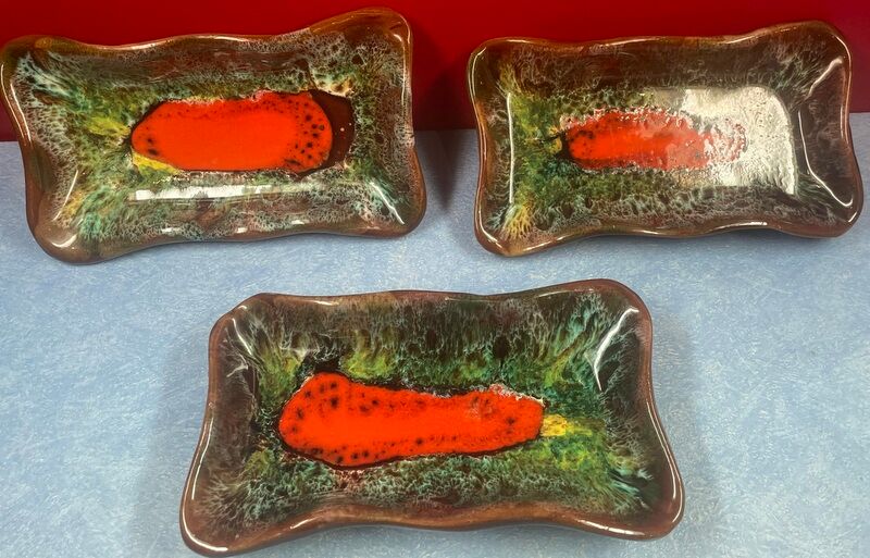 Set of 3 empty pocket Vallauris, vintage 1970