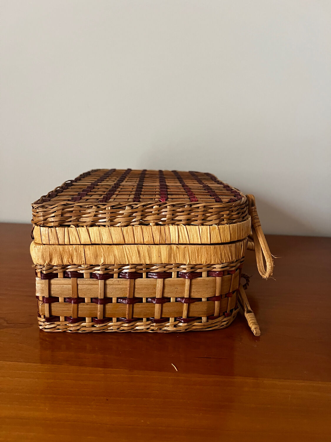 Small wicker suitcase