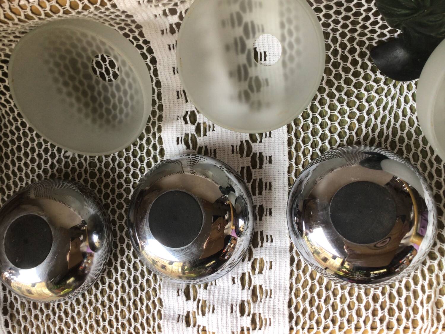 Trio of designer tealight holders