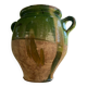 Glazed green confit pot