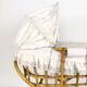 Bamboo bassinet on a stand, bohemian 1970s.