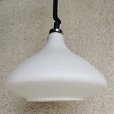 Vintage White Glass Pendant Lamp Ceiling Light Meblo Style Yugoslavia made