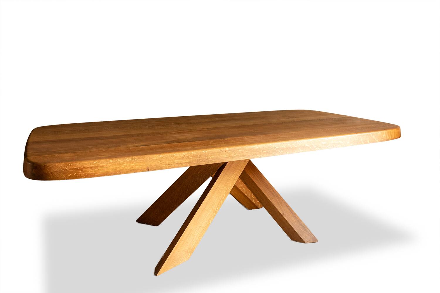 Pierre Chapo. Dining table model "T35D", in light oak.