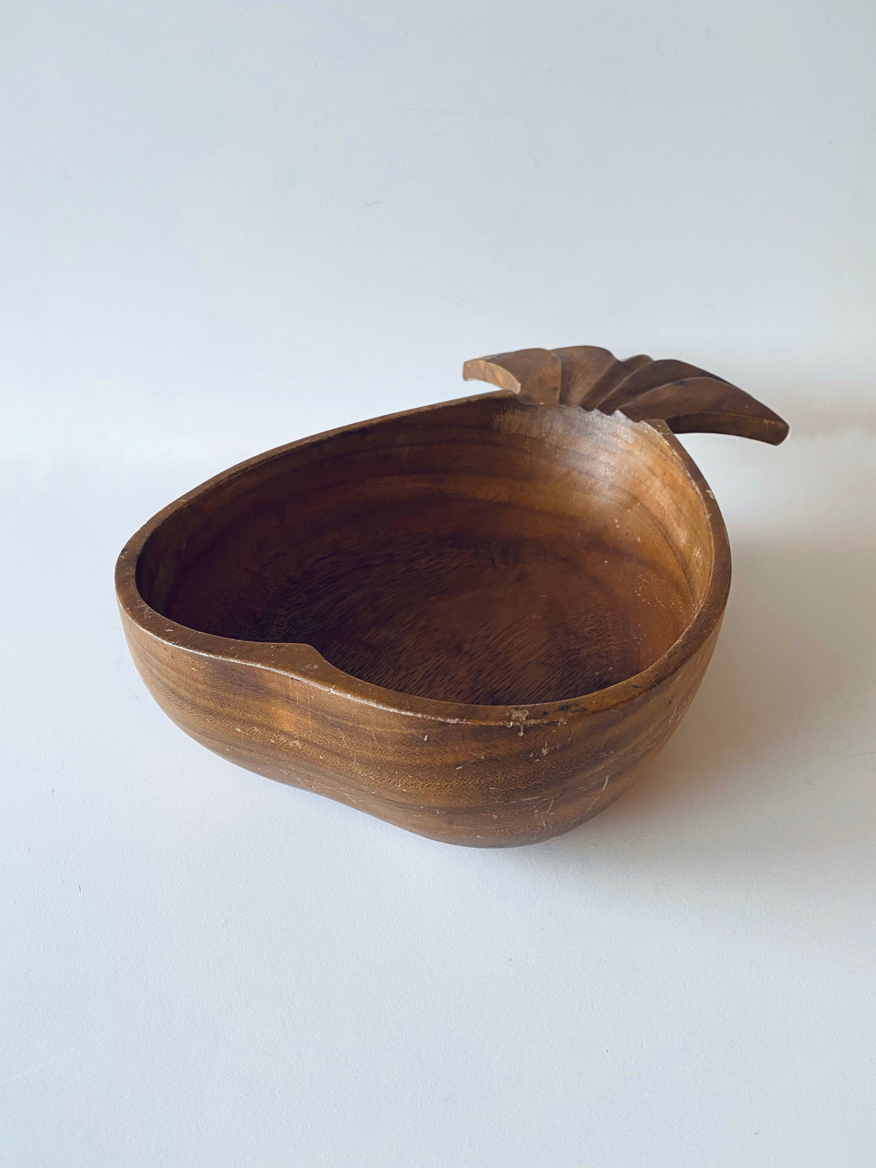 Vintage wooden pineapple cut