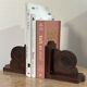 Brutalist carved wooden bookends