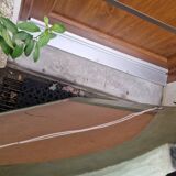 Shabby chic mirror with carved wooden flowers