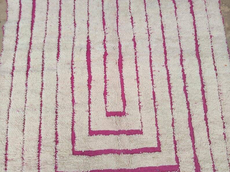 Handmade natural wool rug size 150/350 cm