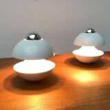 Table lamp or mushroom wall light from the German space age mid-century by Klaus Hempel for Kaiser Leuchten, 1970s, set of 2.