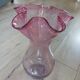 Bubble pink glass corolla vase