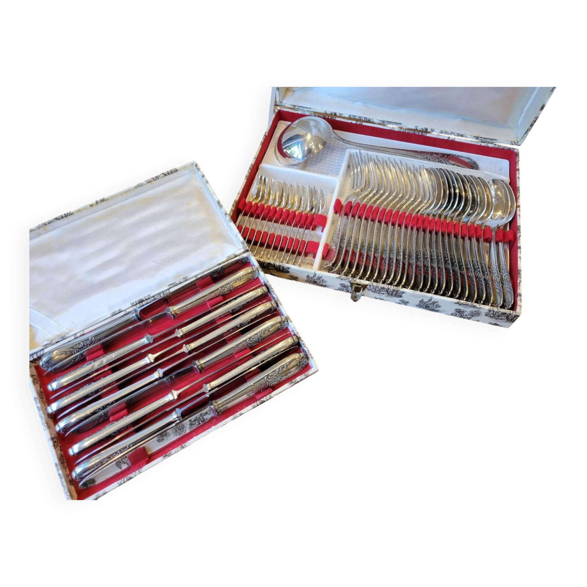 49-piece silver flatware set