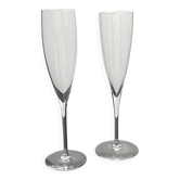 Baccarat, two Dom Pérignon crystal champagne flutes