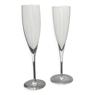 Baccarat, two Dom Pérignon crystal champagne flutes