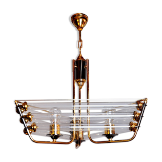 Tubular Venini chandelier, Murano glass, 1970, Italy