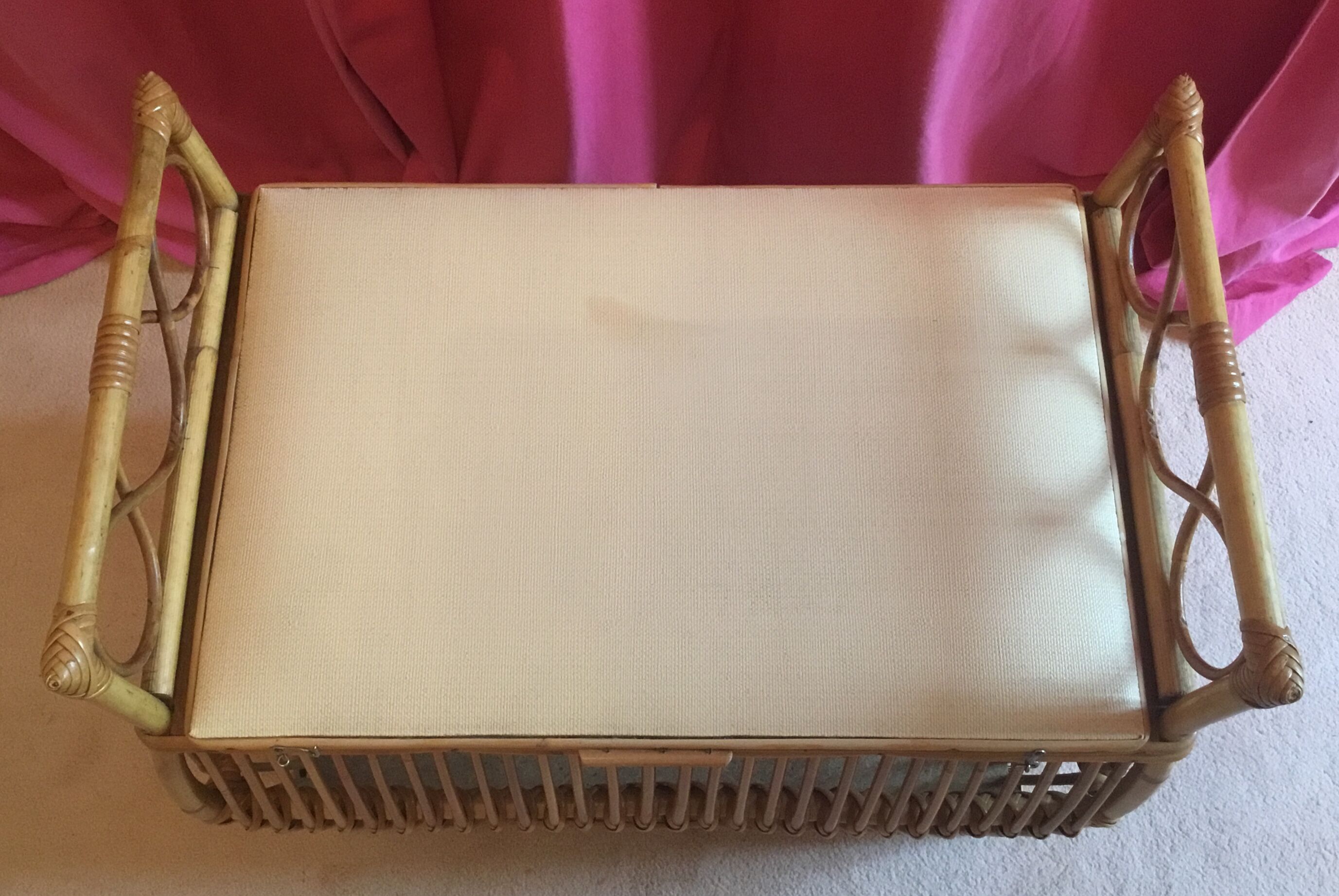 1960 rattan toy chest