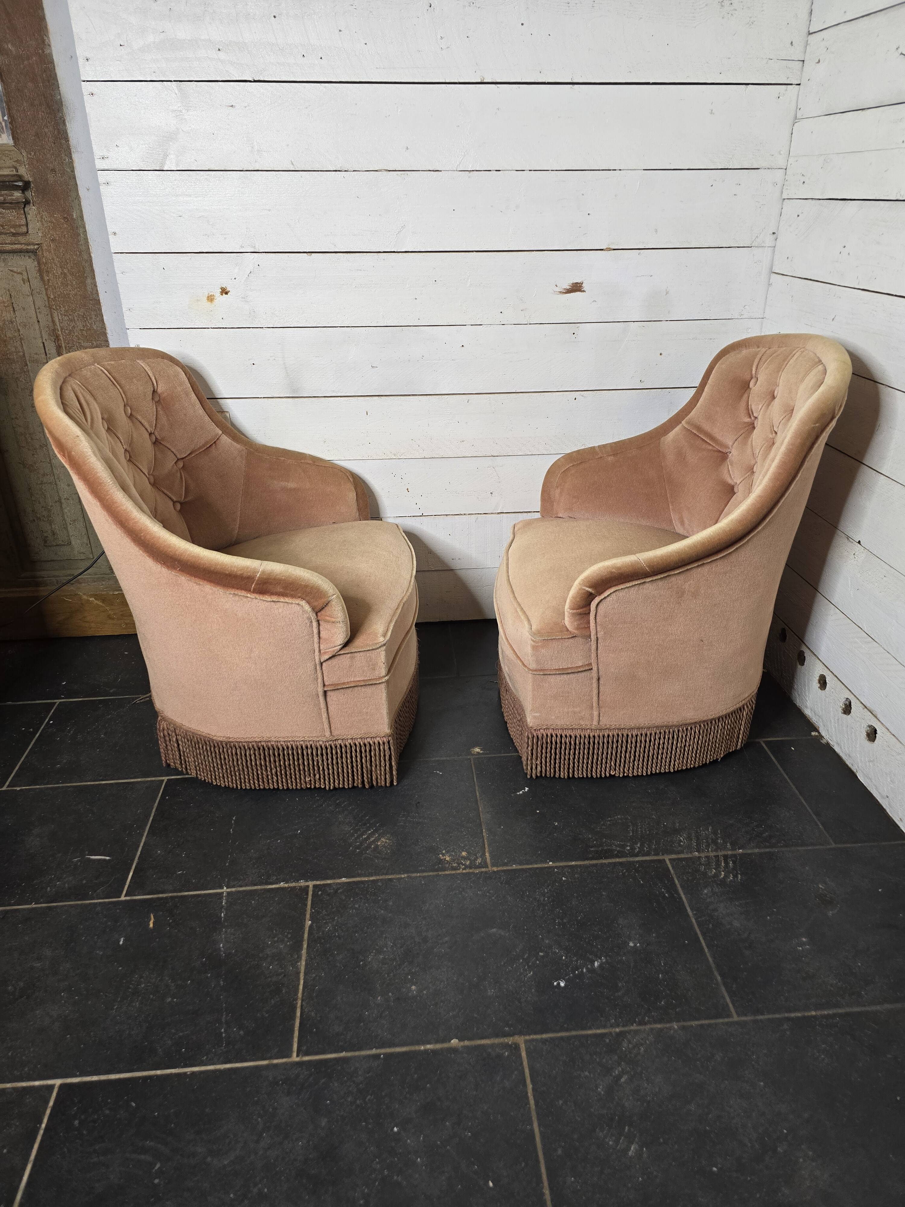 Pair of toad armchairs