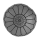 Grey leather pouf - handmade Morocco D 53cm x H 32cm