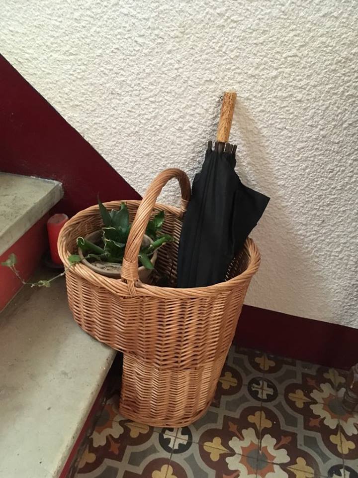 Staircase handcrafted wicker basket