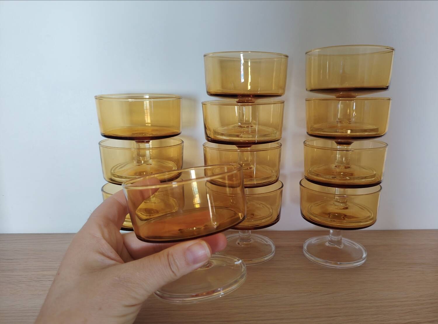 Amber Luminarc glasses/cups