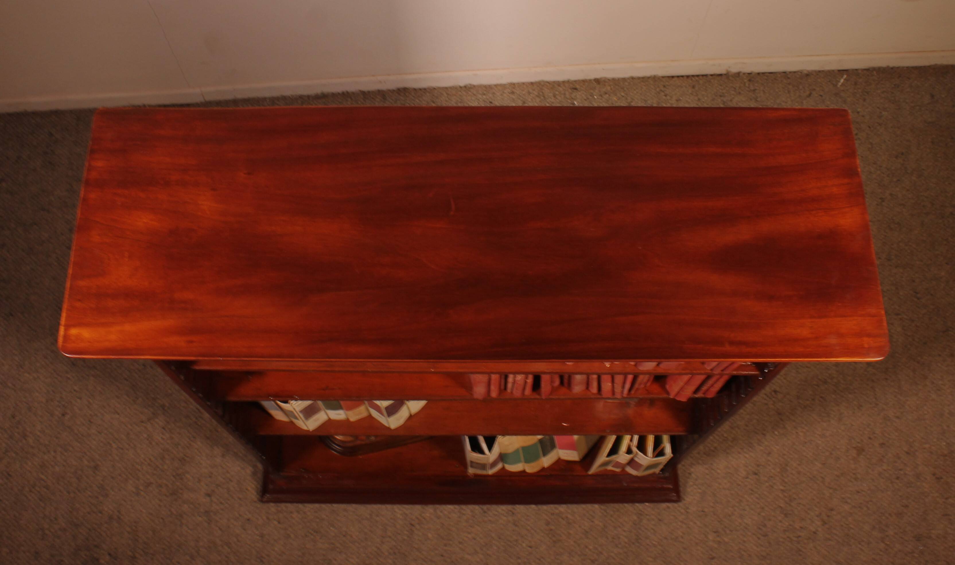 Bibliothèque Ouverte En Acajou 19° Siècle-angleterre