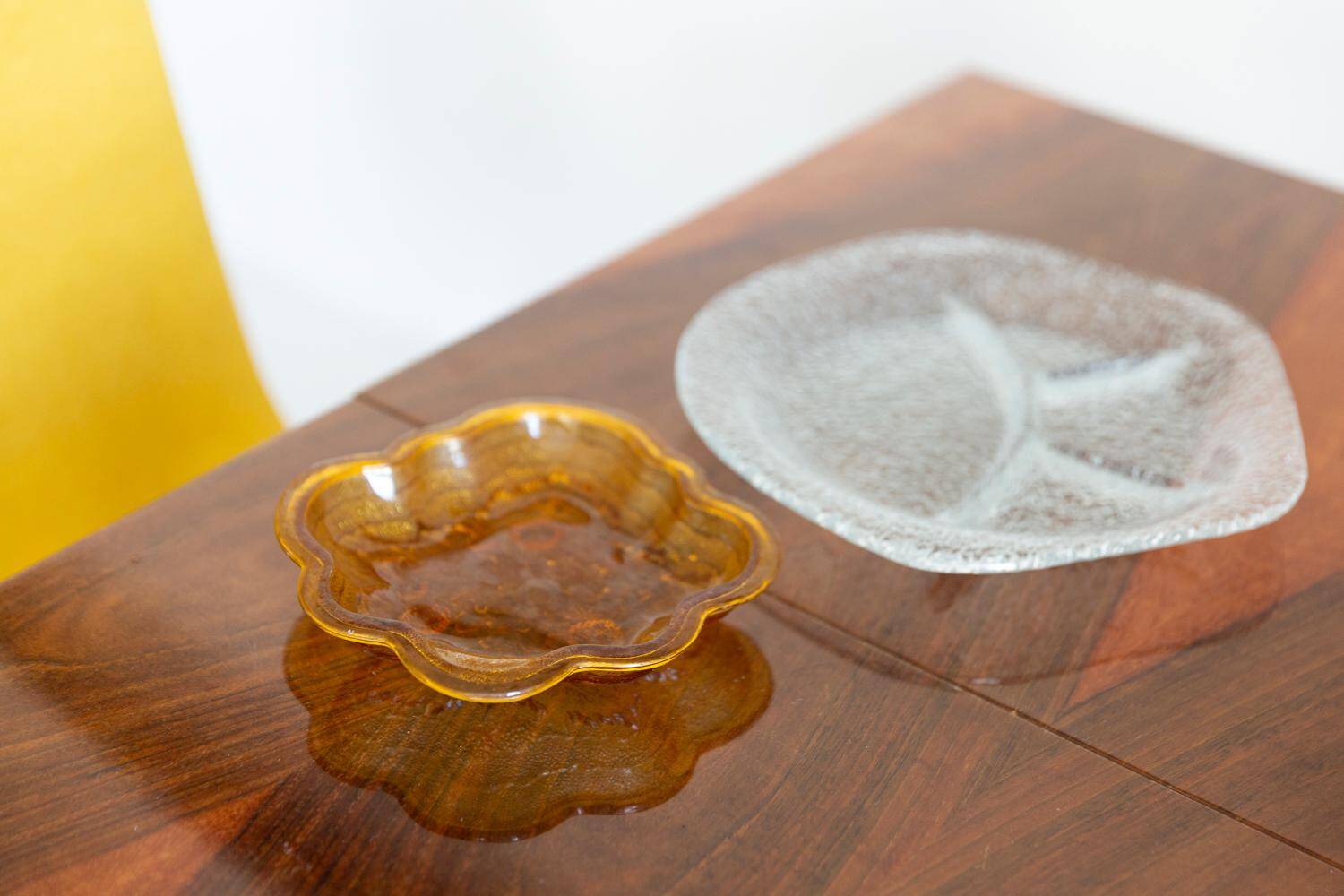 Vintage decorative plate yellow mid-century, Italy, 1960s