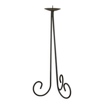 Black iron tripod chandelier, brutalist, 1970 - 34 cm