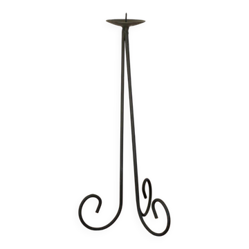 Chandelier tripode en fer noir, brutaliste, 1970 - 34 cm