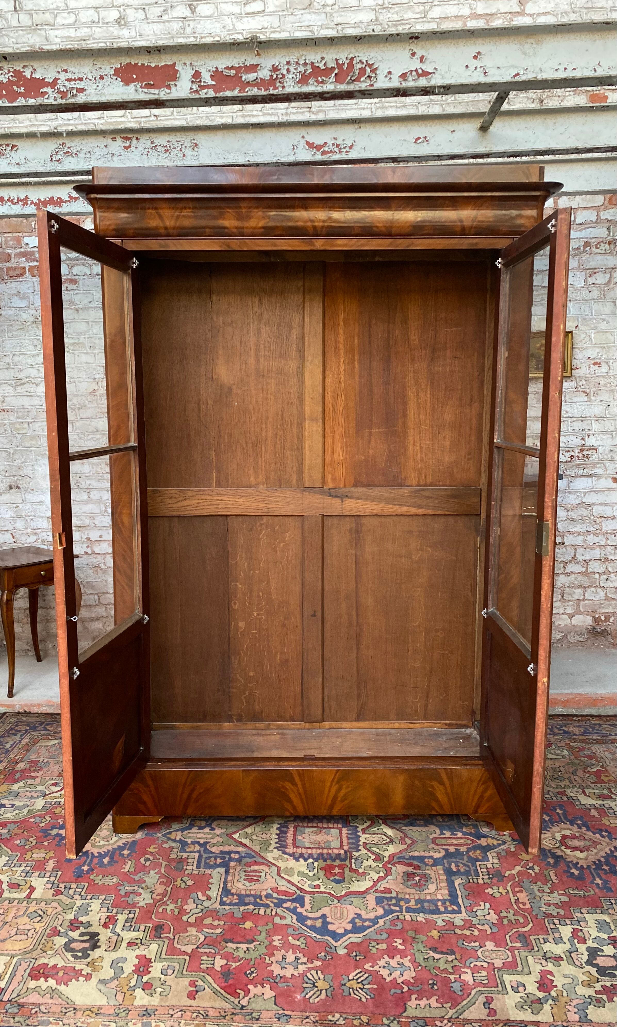 Library in mahogany flammé period Louis Philippe XIXth