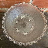 Masserini barocco fruit bowl pair moulded glass bead row vintage